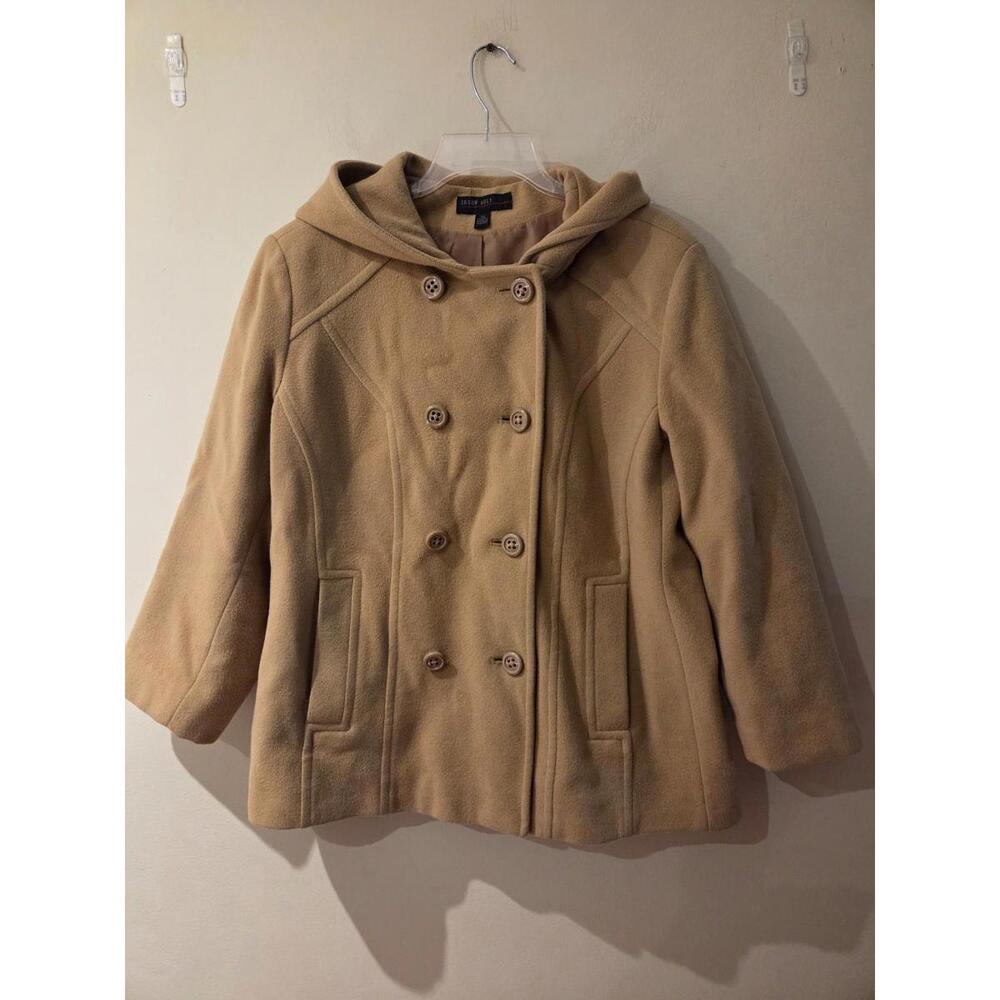 Jason Kole Double Blended Women's Tan Wool Peacoat XL